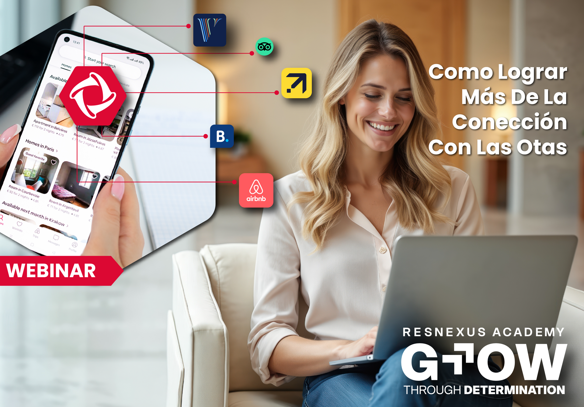 The booking.com logo is on a blue background with a play button.