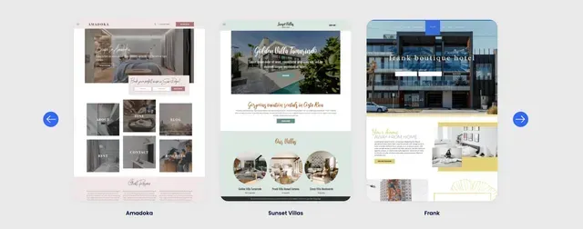 A computer , tablet , and cell phone displaying a website for a hotel.