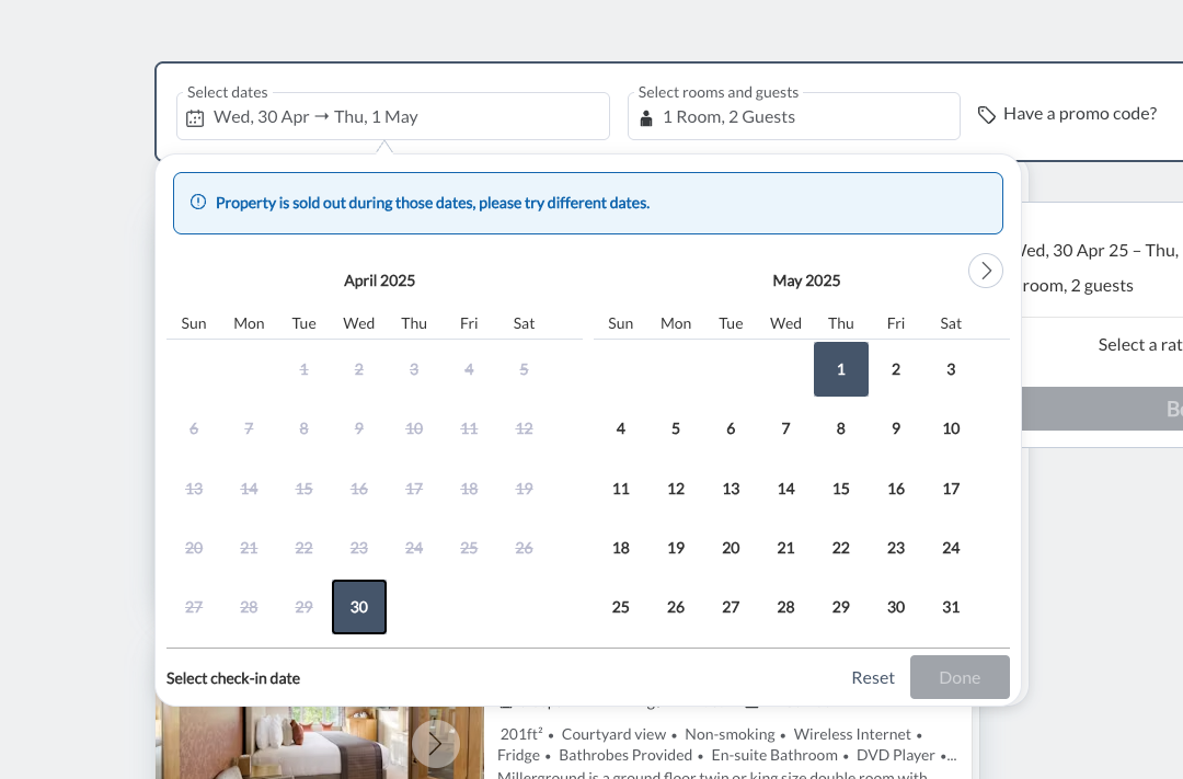 A screenshot of a hotel website with a popup window.
