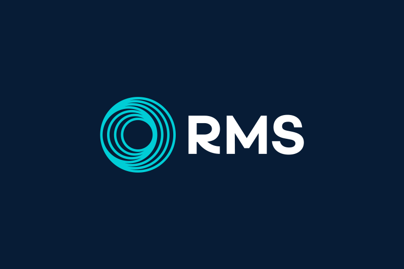 The rms logo is on a dark blue background.