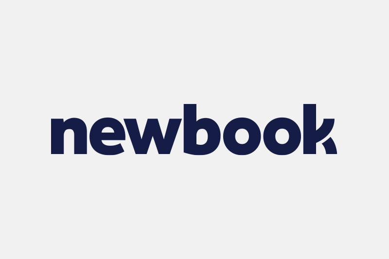 The newbook logo is on a white background.