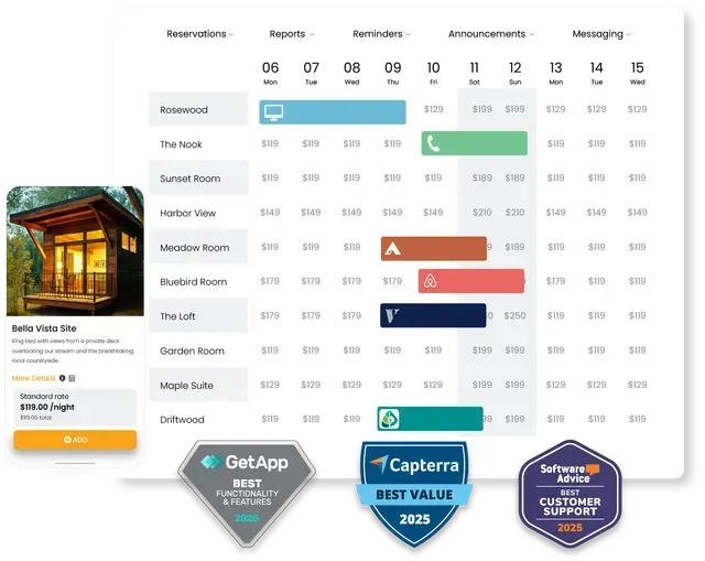 A screenshot of a calendar with a badge that says best value