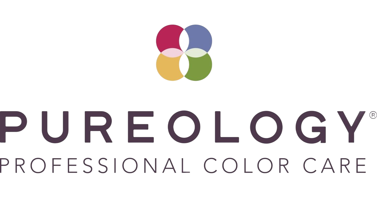 Logo for Pureology Professional Color Care with four overlapping colorful circles.