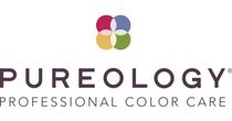 Logo for Pureology Professional Color Care with four overlapping colorful circles.