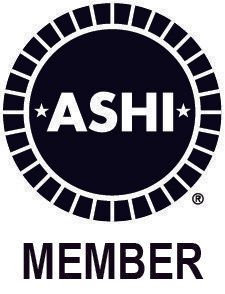 A black and white logo for ashi member.