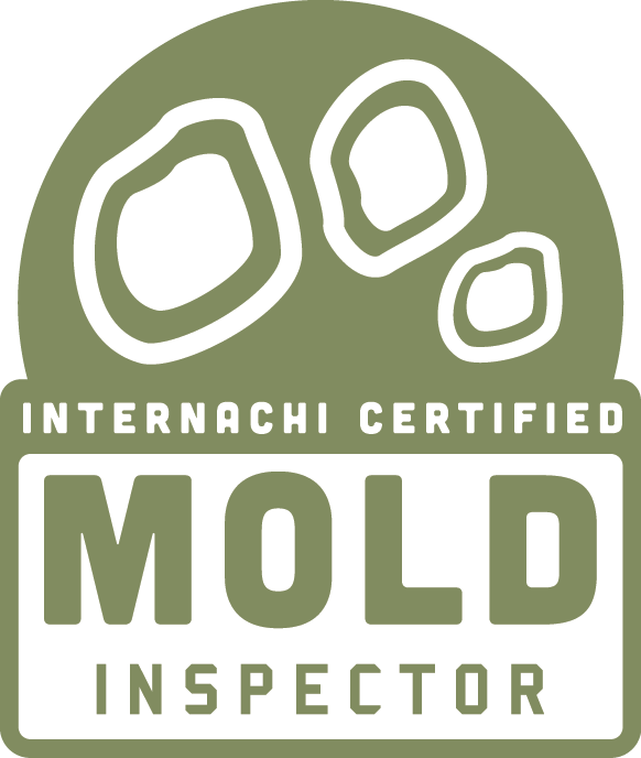 The logo for a mold inspector is green and white.