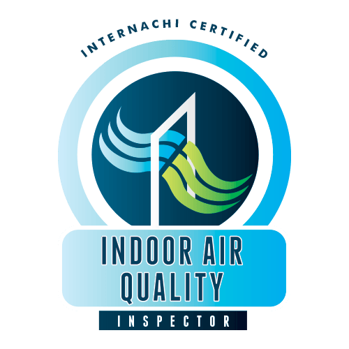 A logo for a certified indoor air quality inspector