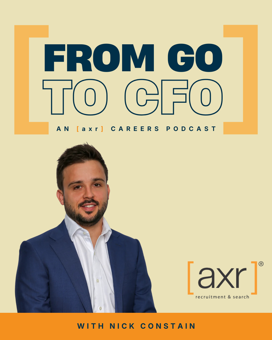 Podcast logo: Blue background, white text 