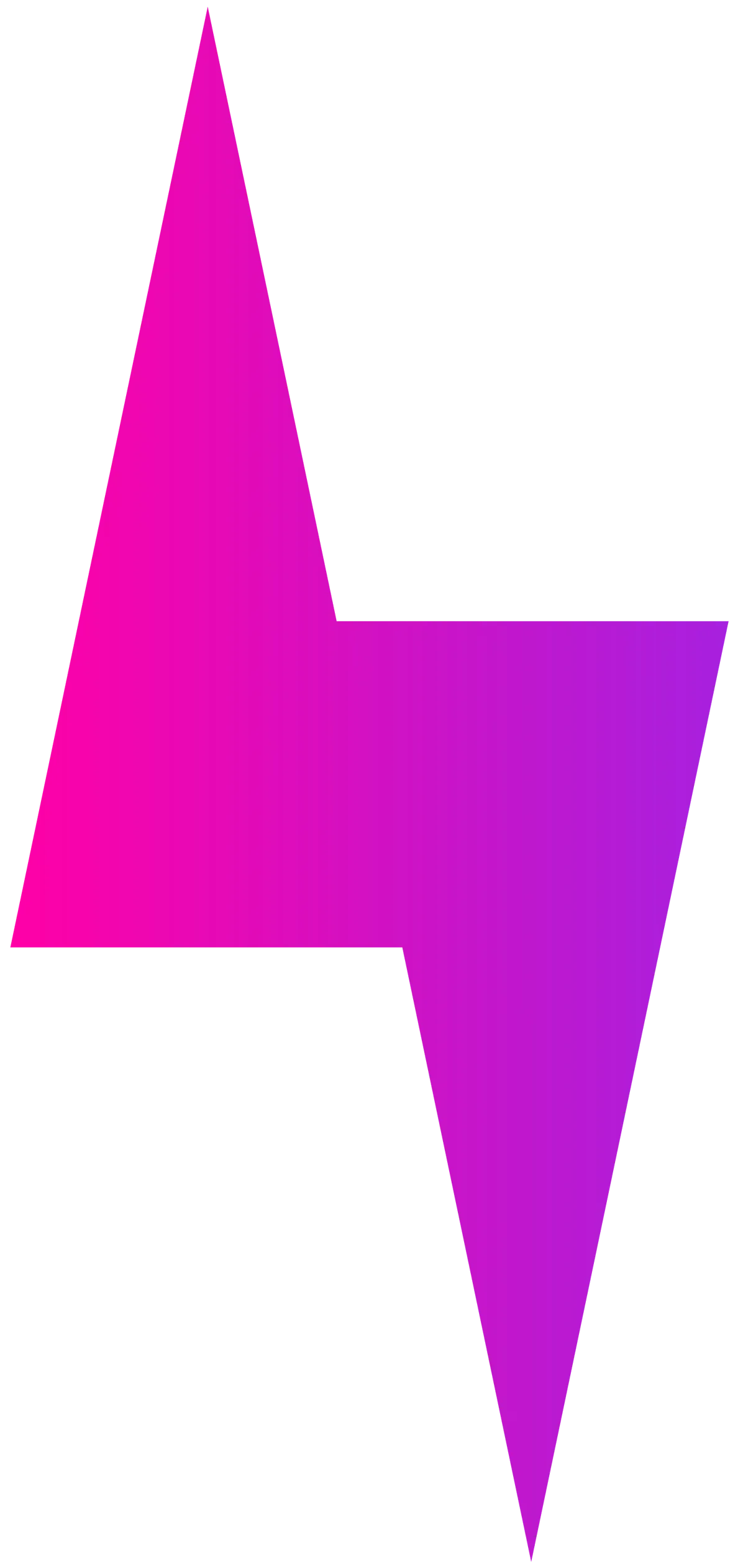 A pink and purple triangle on a white background.
