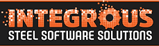 Logo with orange pixelated text 