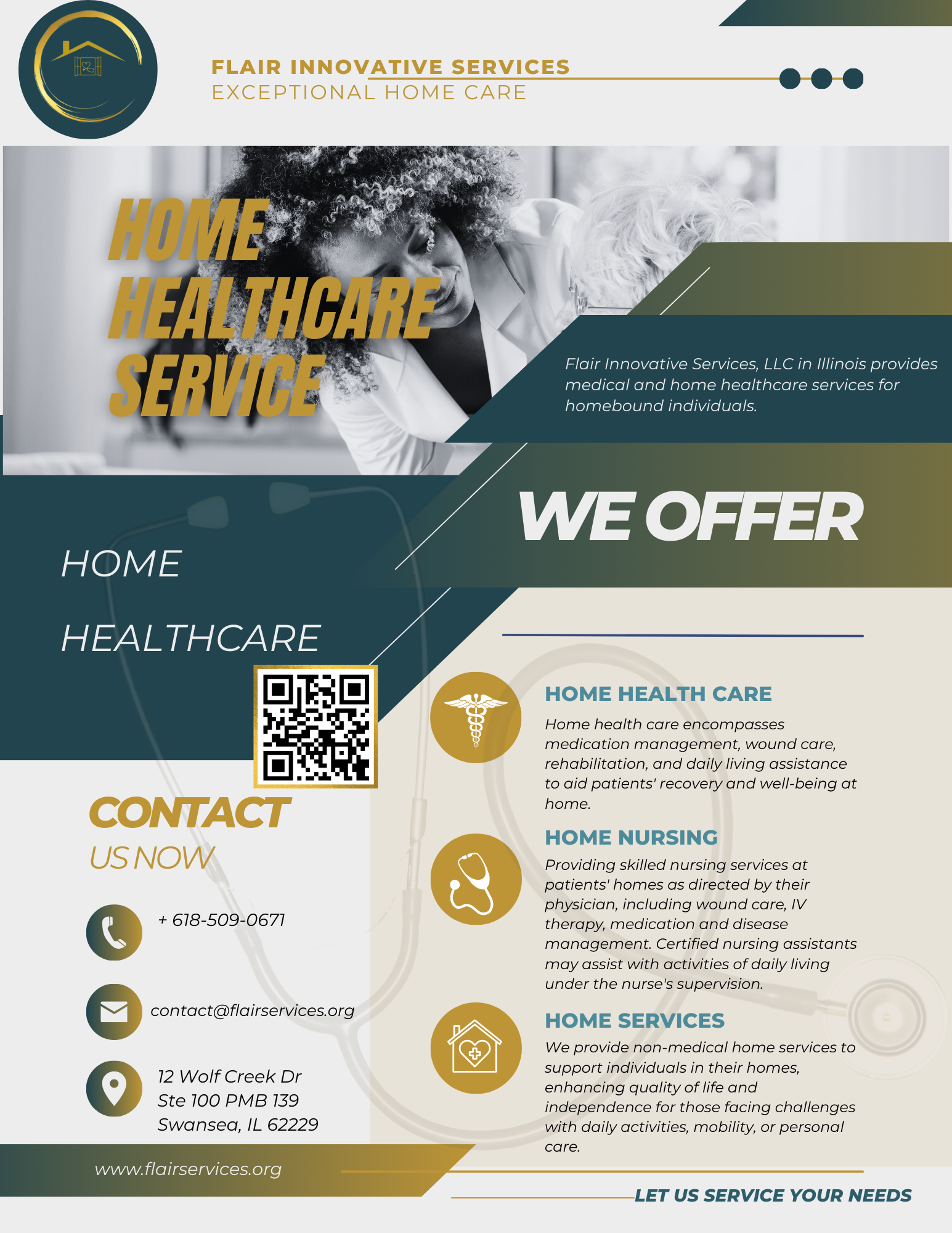 A flyer for a home healthcare service.