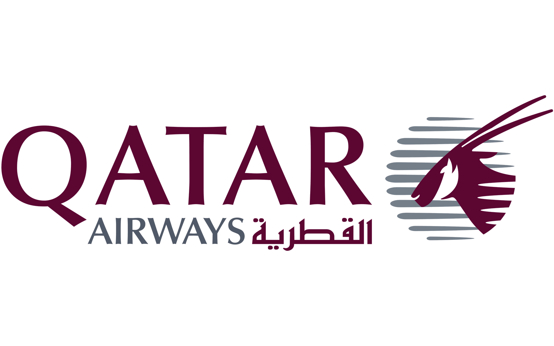 The logo for qatar airways has a bird on it.