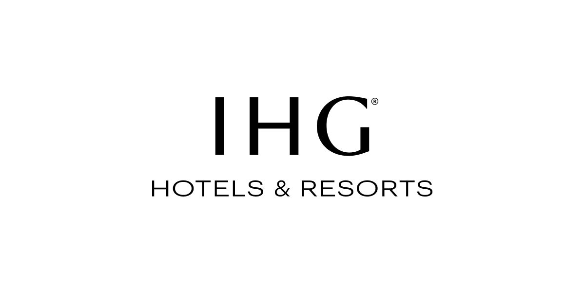 The logo for ihg hotels and resorts is on a white background.