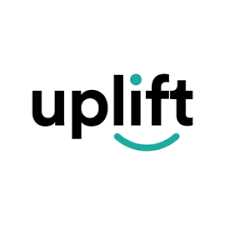 A logo for uplift with a smile on it.
