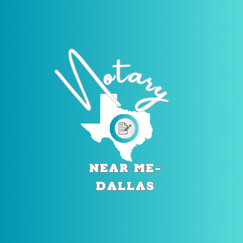 A logo for a notary near me in dallas