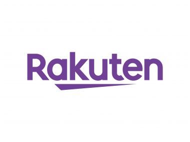 The rakuten logo is purple and white on a white background.