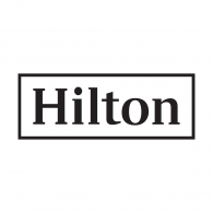The hilton logo is a black and white logo on a white background.