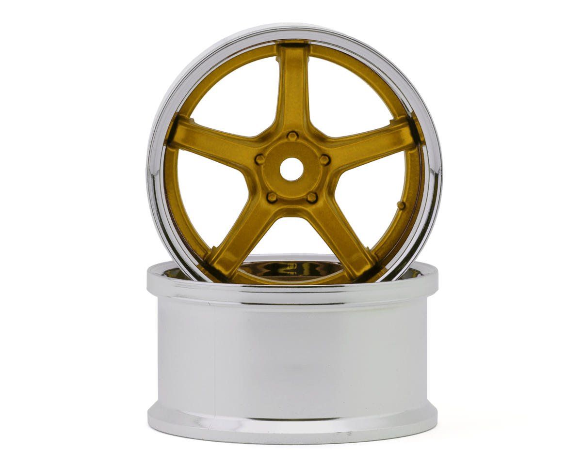 LAB Work Emotion T5R 1/10 2-Piece Concave Drift Wheels (Candy Gold) (2) (6mm Offset) w/12mm Hex