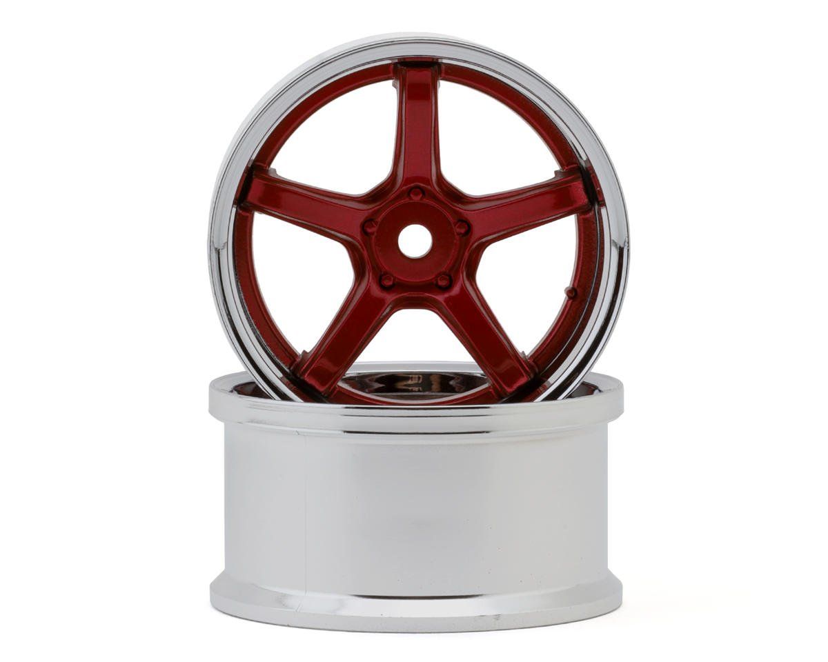 LAB Work Emotion T5R 1/10 2-Piece Concave Drift Wheels (Candy Red) (2) (6mm Offset) w/12mm Hex