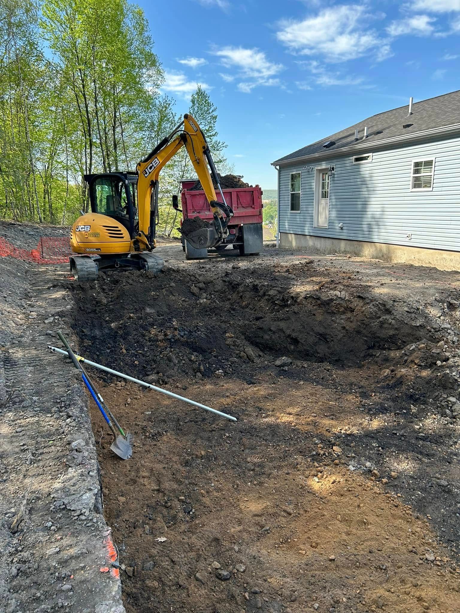 Excavation work in progress at residential property