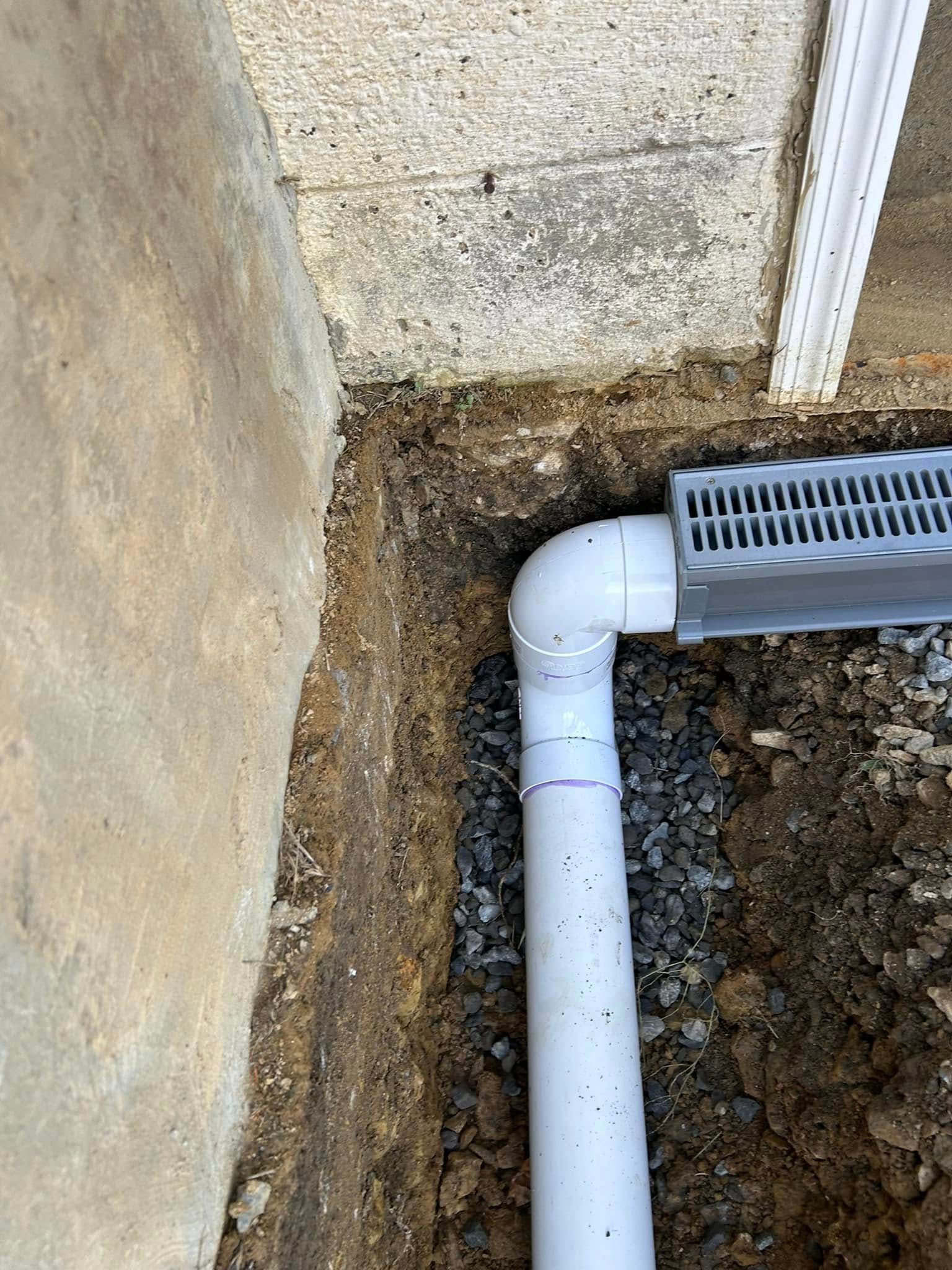 Foundation excavation near exterior wall