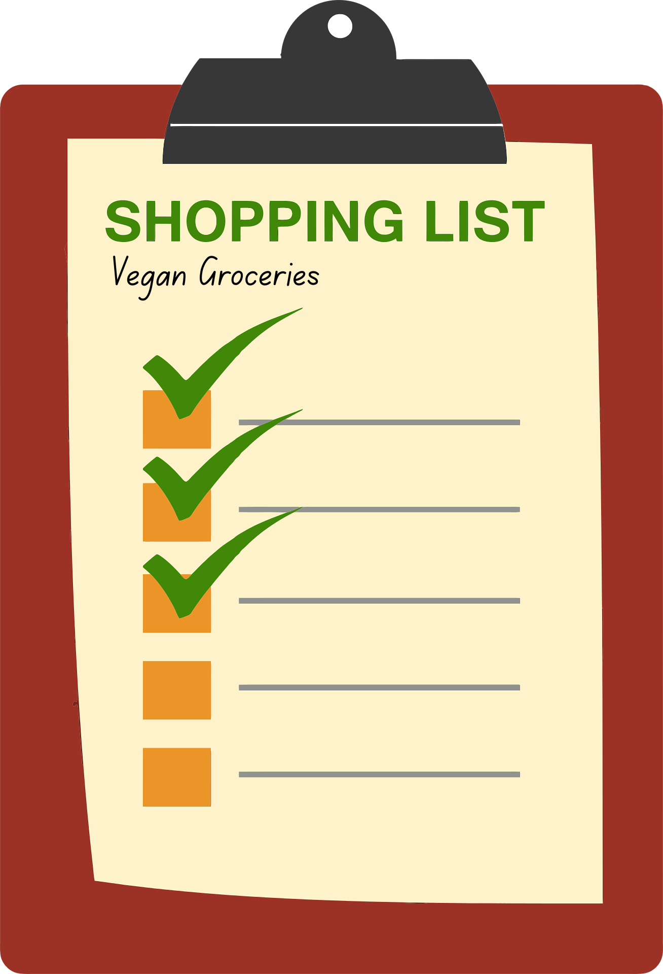 Vegan groceries list template | Busy Vegan Life