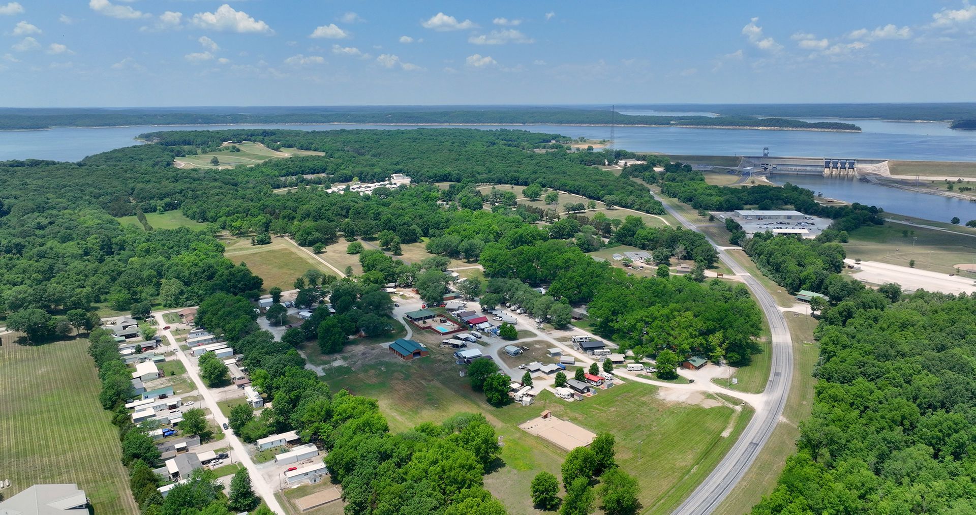 aerial view of rv park