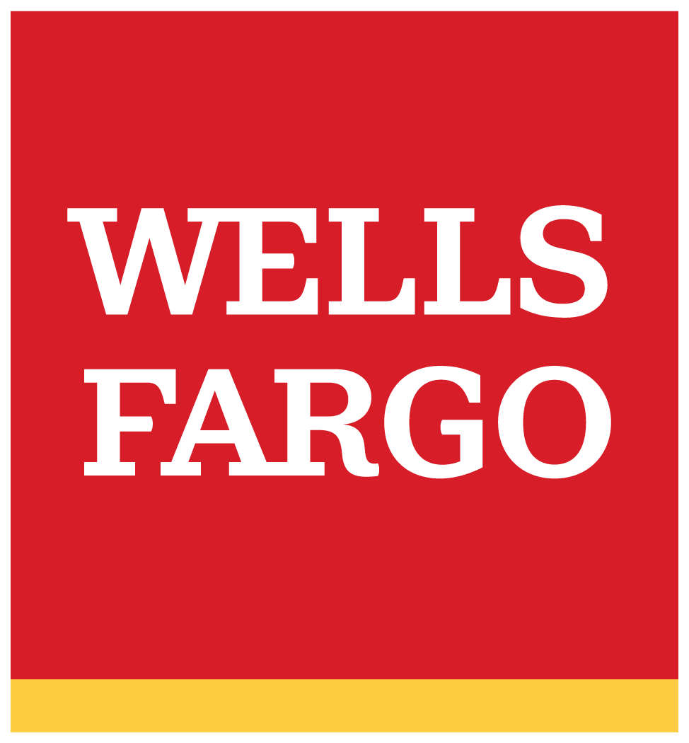 A wells fargo logo on a red background