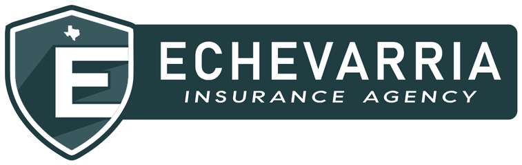 Echevarria Insurance Agency logo with shield icon and teal text on white background