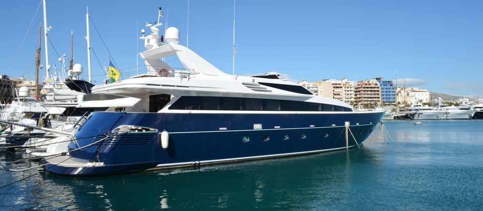 luxury yacht at marina