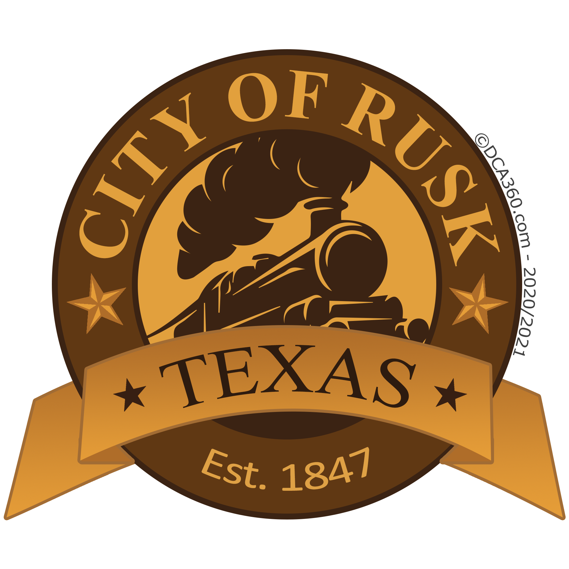 The logo for the city of rusk in texas