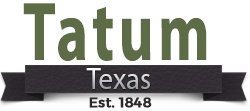 The logo for tatum texas was established in 1848