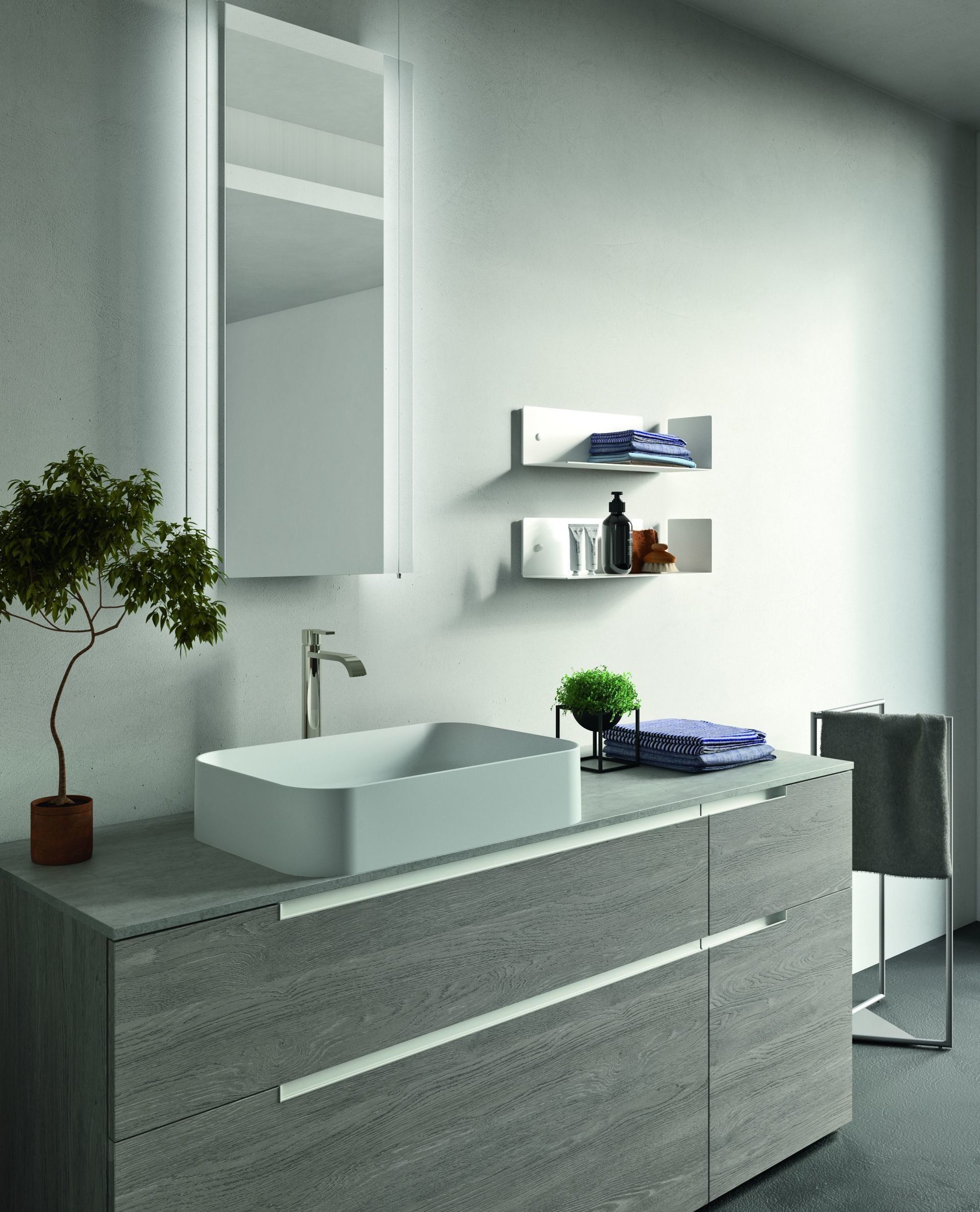 particolare del mobile bagno molto capiente.