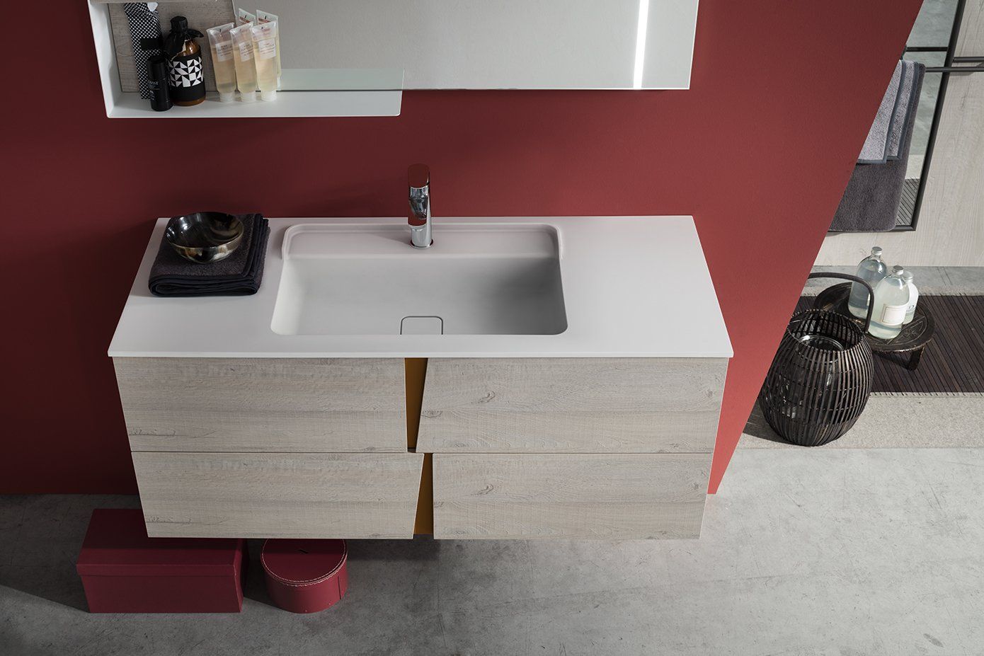 lavabo con copri piletta in tinta