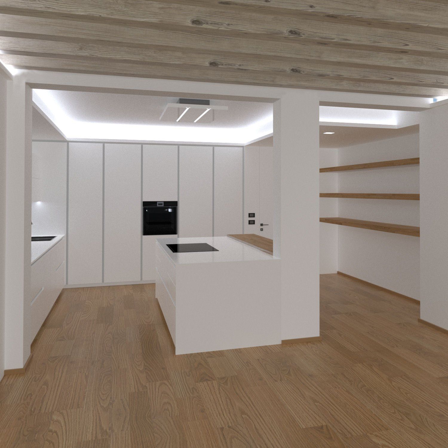 Rendering Cucina Moderna a Castello di Godego Treviso