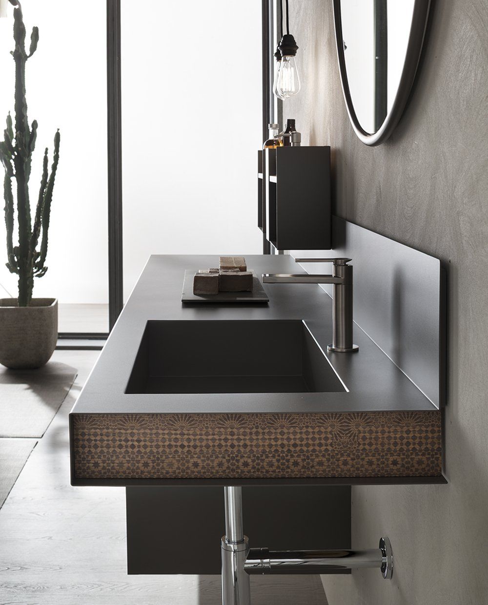 consolle metallo e legno