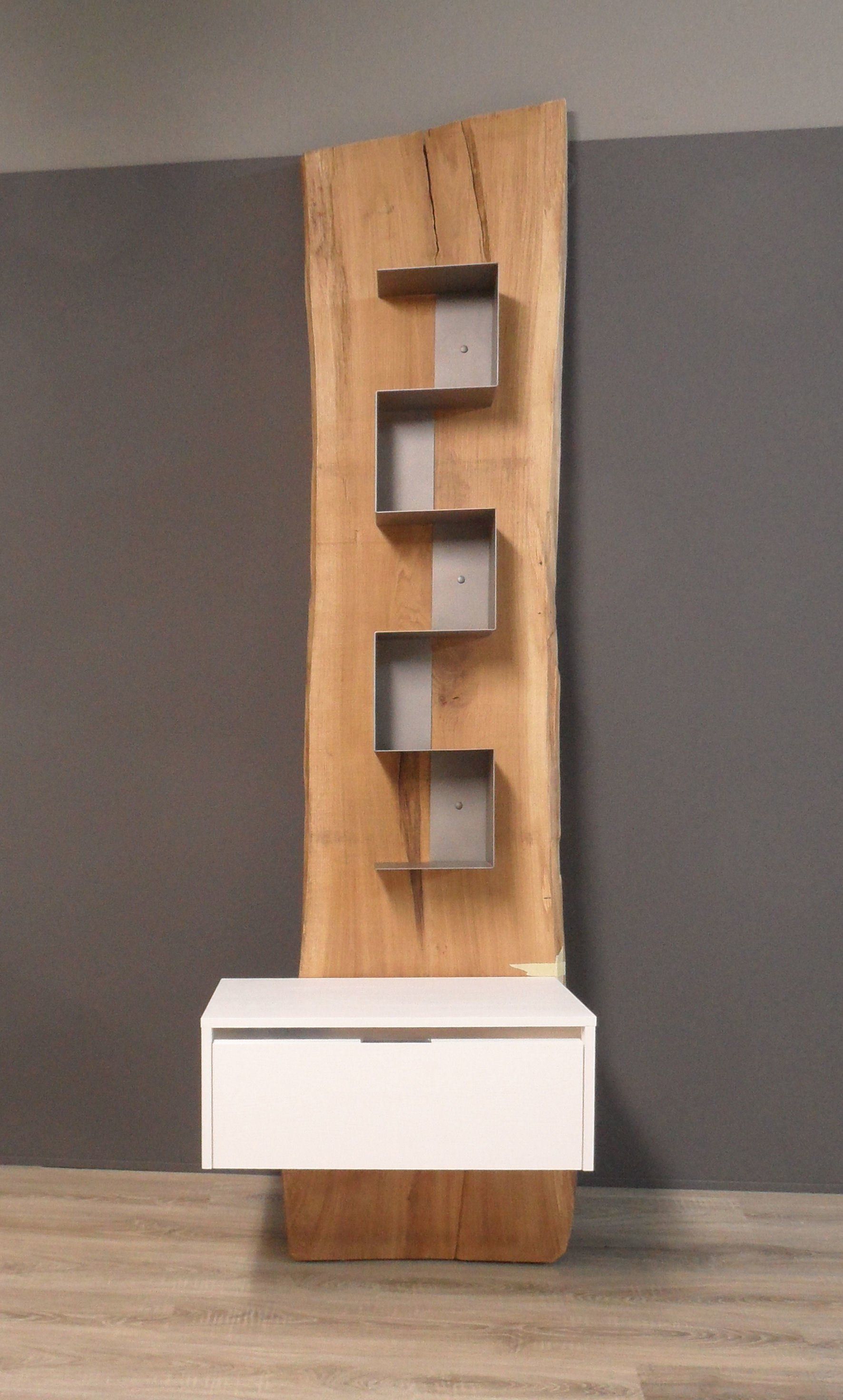 Mobile Bagno con tavolato corteccia in legno di Rovere ( Quercia )