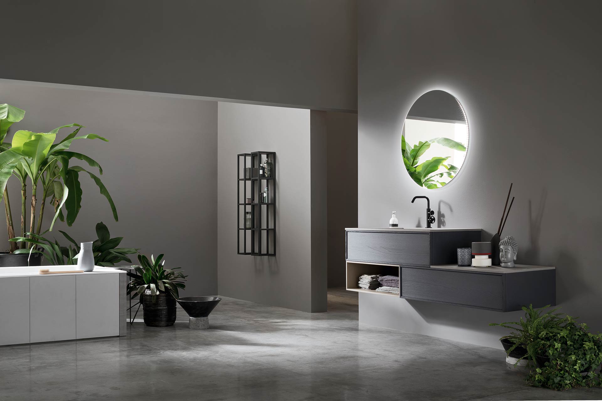 bagno moderno con telaio frassino 10