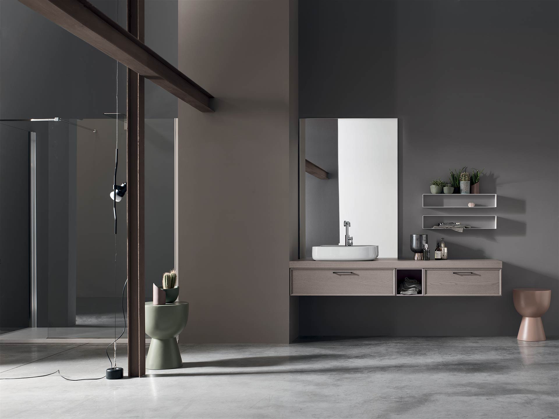 bagno moderno con telaio frassino 7
