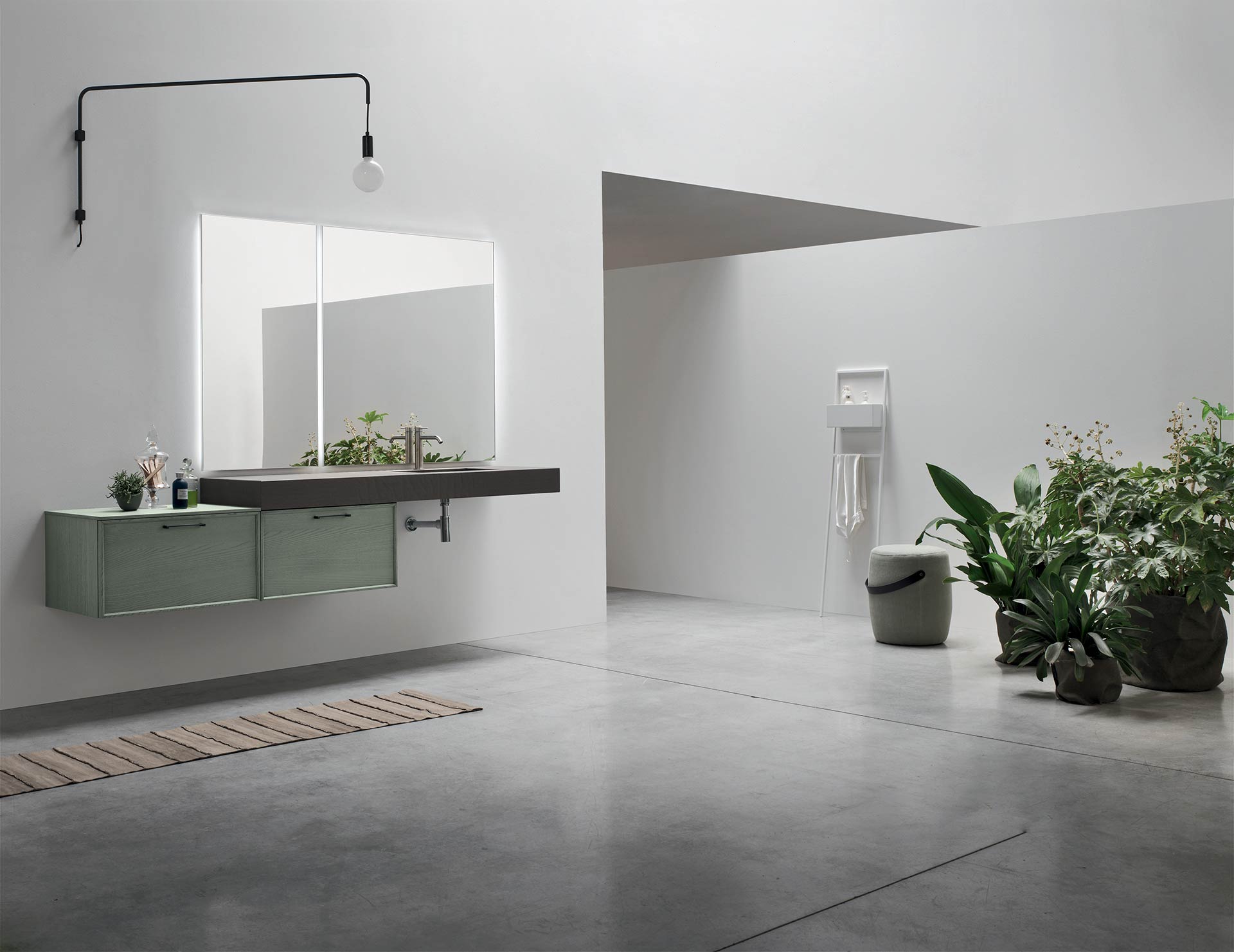 bagno moderno con telaio frassino 9