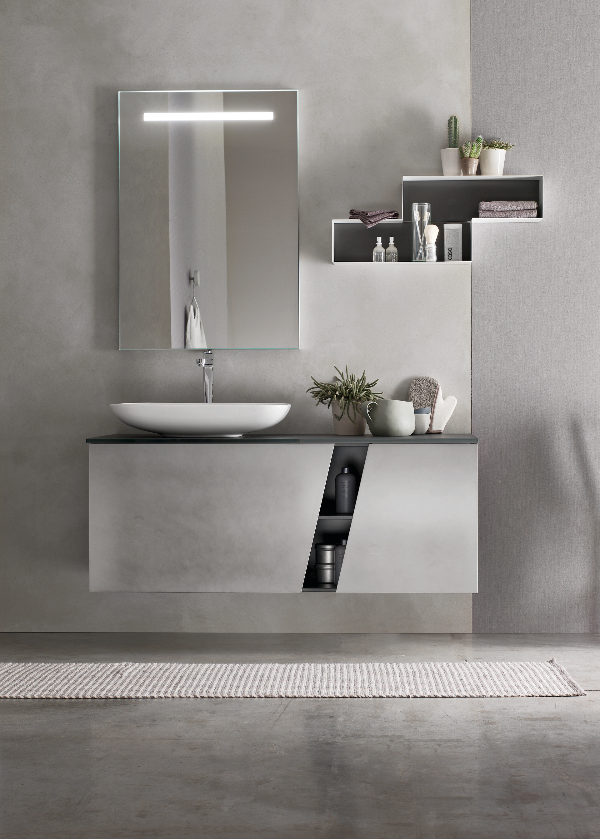 mobile bagno bianco con gola