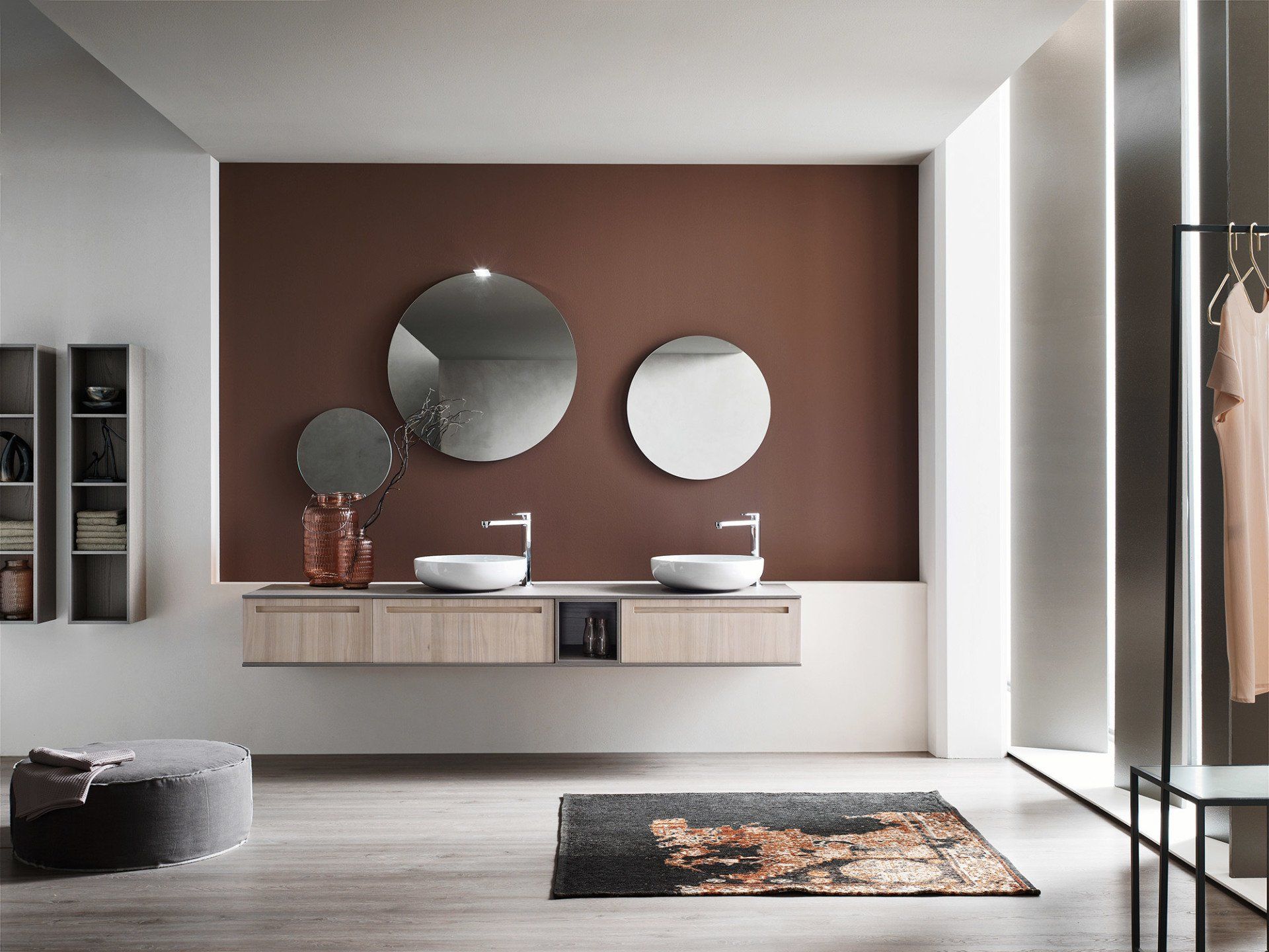 composizione bagno rovere maniglia incassata 02