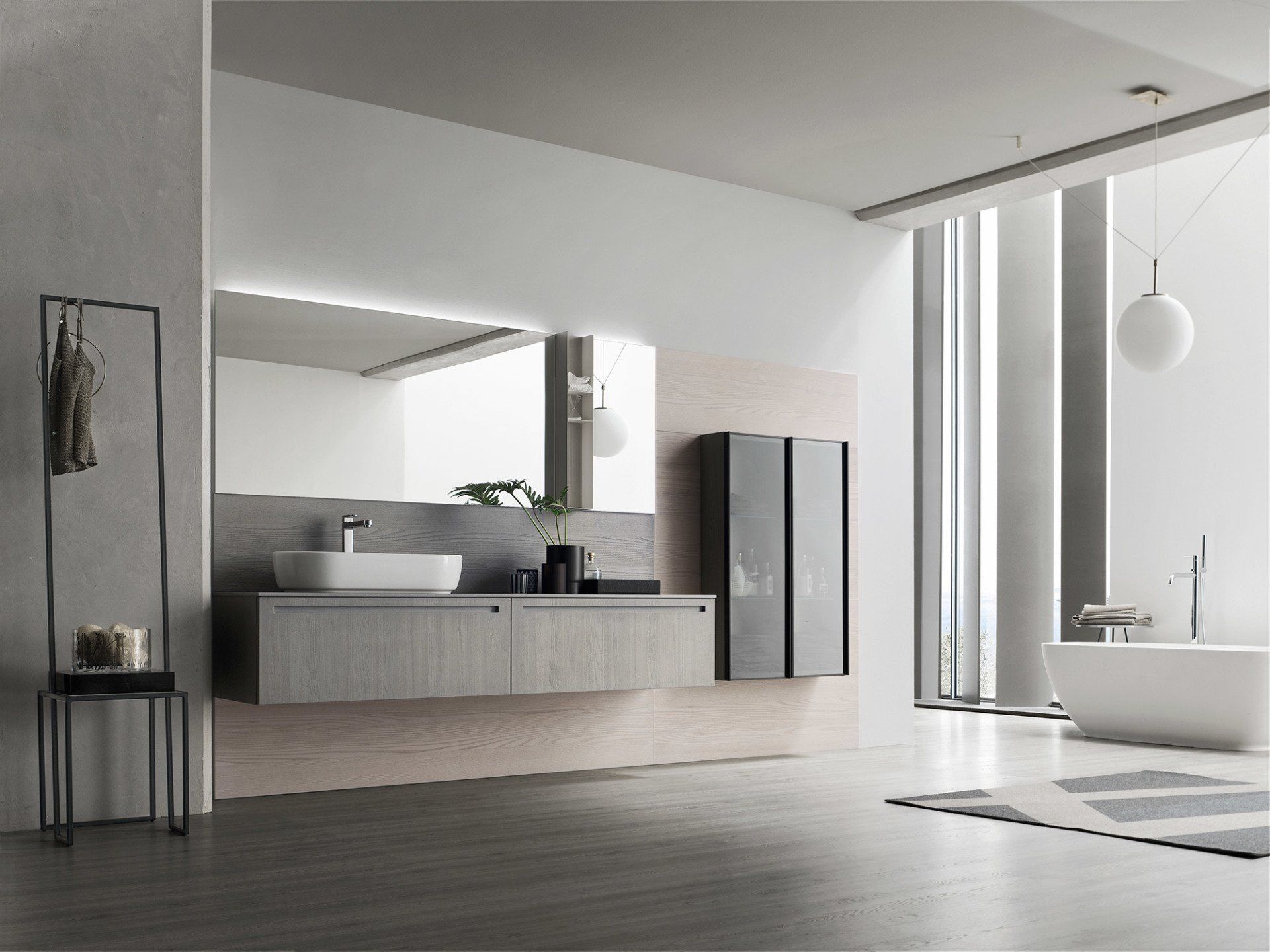 composizione bagno rovere maniglia incassata 04.