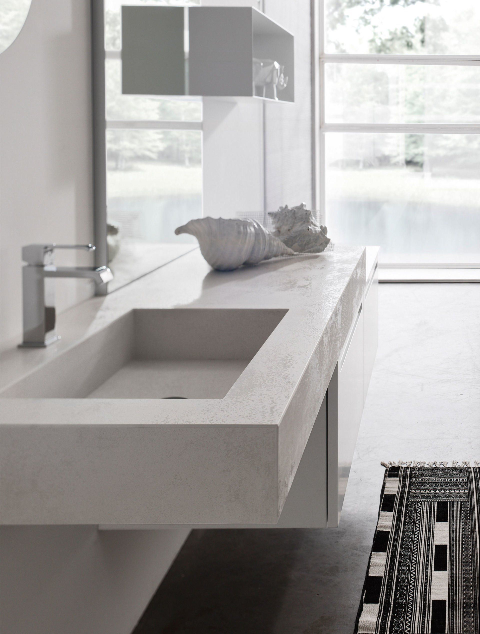 composizione bagno laccato maniglia incassata 10p1