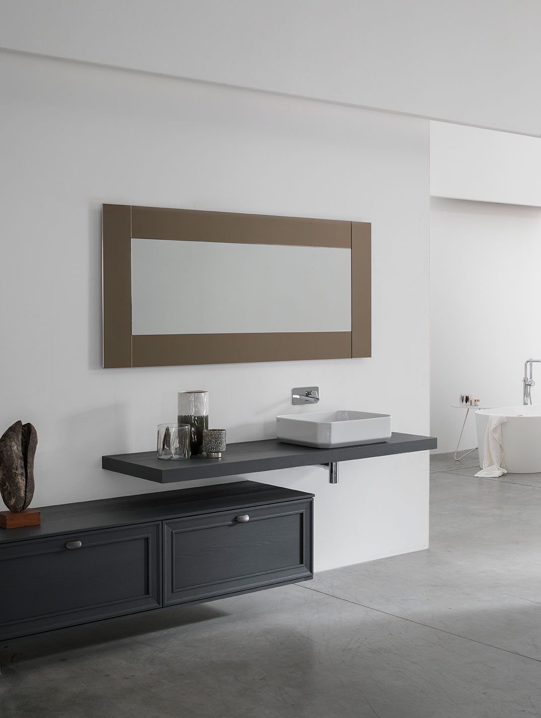 composizione bagno con telaio frassino 07p1