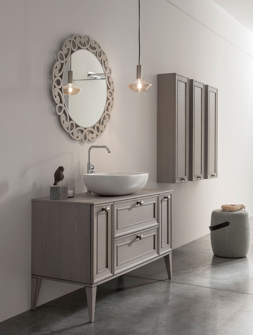 composizione bagno con telaio frassino 08p1