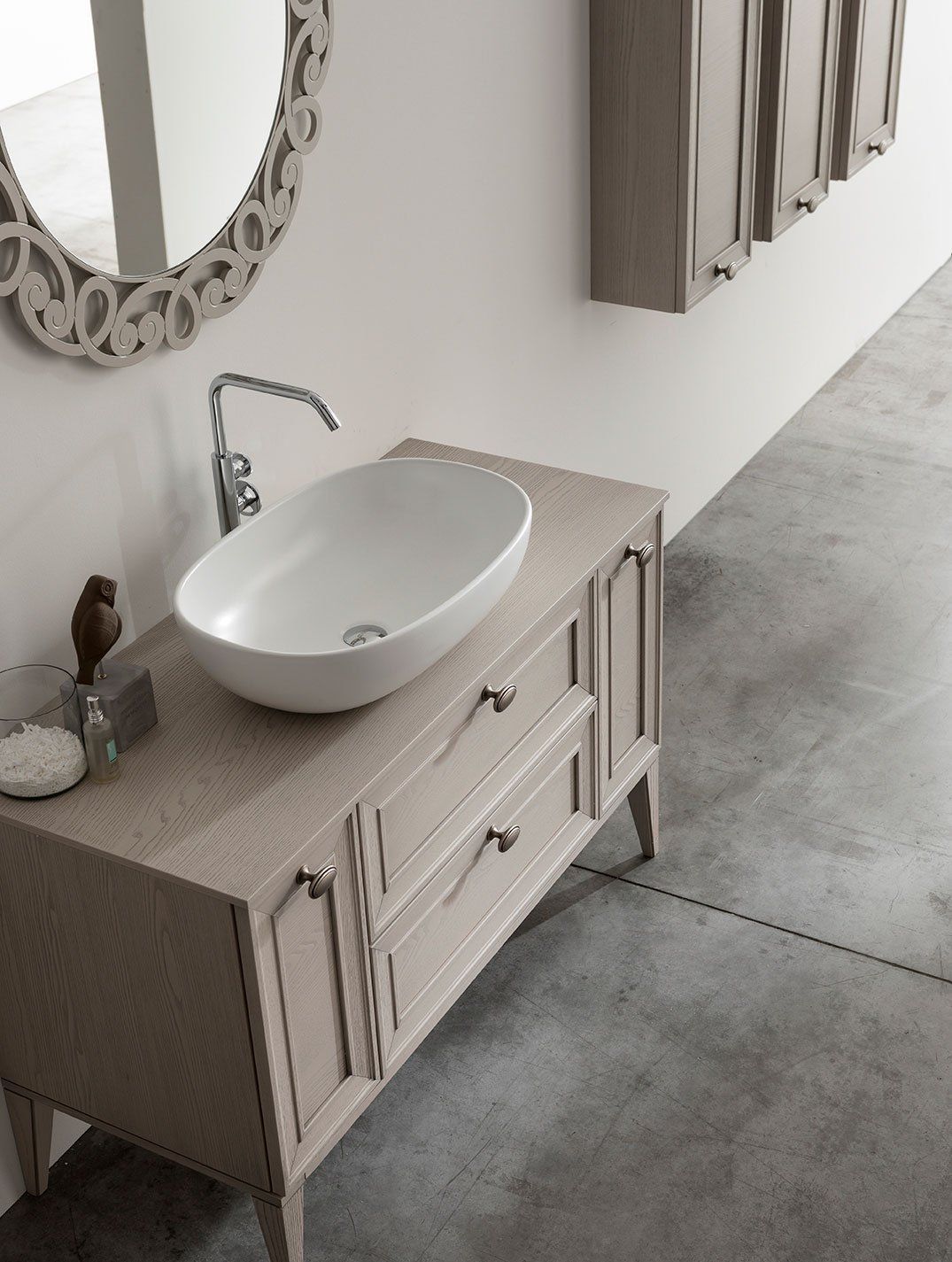 composizione bagno con telaio frassino 08p4