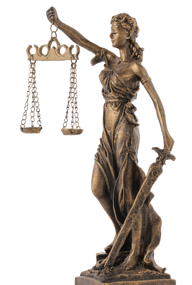 Lady justice statue holding scales and sword