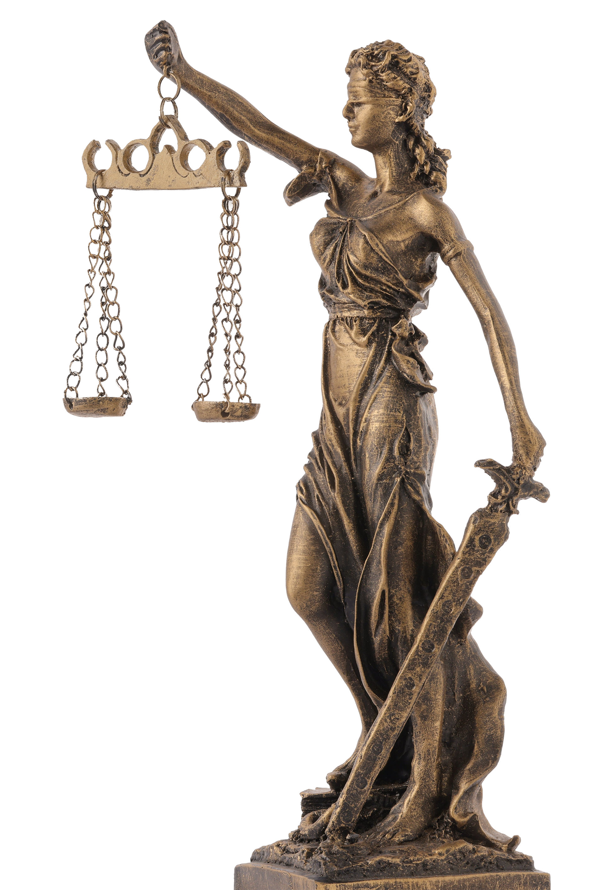 Lady justice statue holding scales and sword