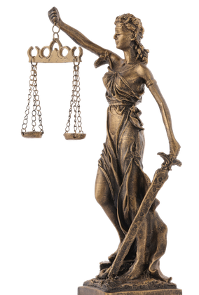 Lady justice statue holding scales and sword